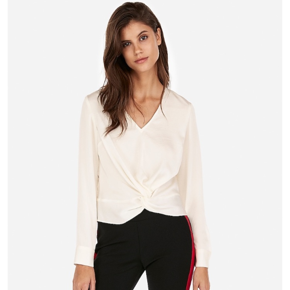 Satin Twist Front Top